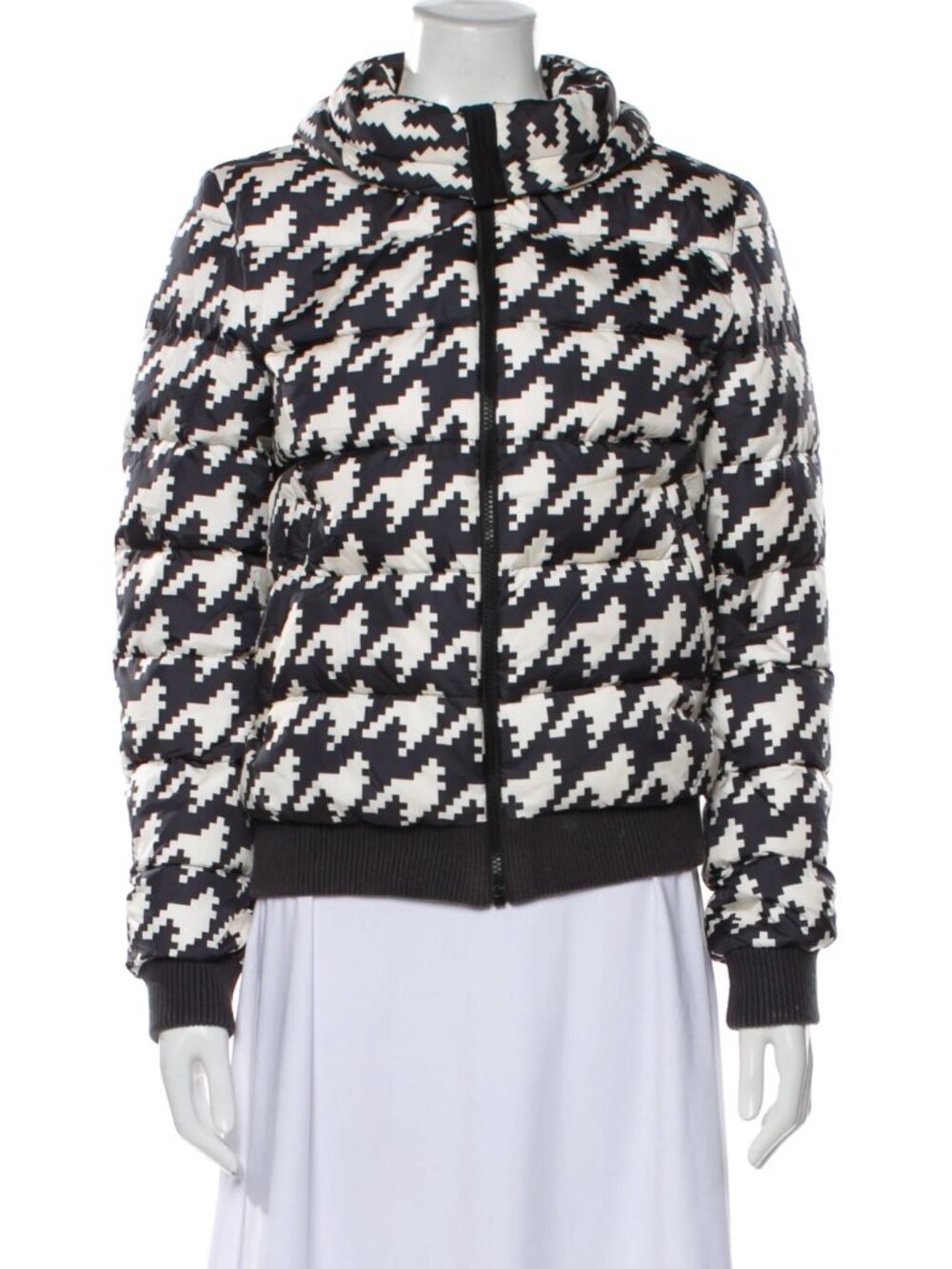 Perfect Moment Super Star Jacket Houndstooth Black & White Ski Snow Puffer Coat